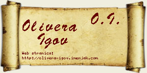 Olivera Igov vizit kartica